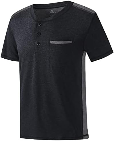 Mens Shirt Short Sleeve Basic Button-Down T-Shirt with Pockets Solid Color Shirt