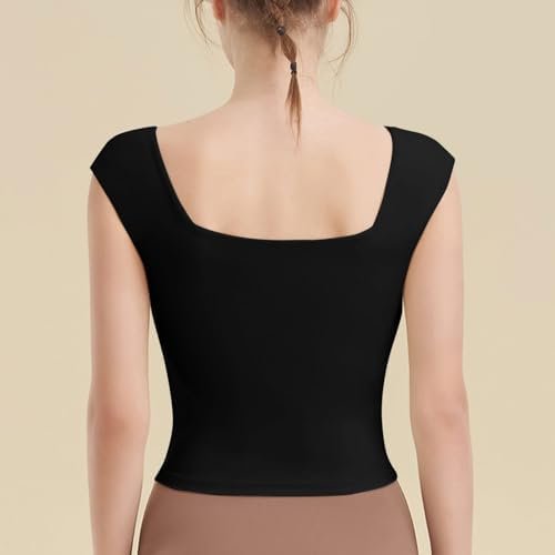 Evening Dress Style Sports Bra Square Neck Sports Bra Nude Tight Yoga Vest Women's Spaghetti Tops for Women