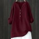 Loose Button Down Blouse Tops Stand Solid Sleeve Long Casual Women Linen Shirt Blouse Womens Linen Turtleneck Shirts