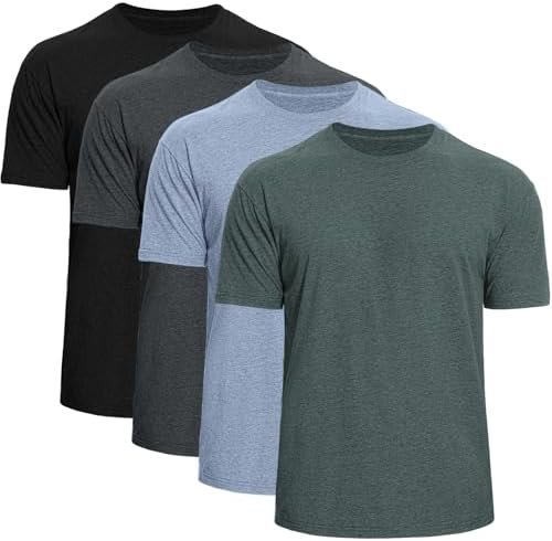 Men's Crew Neck T-Shirts,2/4 Pack Classic Tees,Cotton Short Sleeve Comfort Cotton Jersey for Men