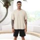 Men's Fashion Loose Fit Solid T-Shirt Athletic Lightweight Short Sleeve Gym Workout Tops