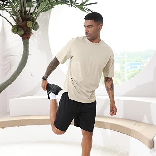 Men's Fashion Loose Fit Solid T-Shirt Athletic Lightweight Short Sleeve Gym Workout Tops