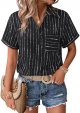 Womne's Casual Button Shirts Summer Dressy Blouses Work Trendy Tops