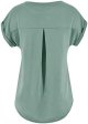 Women's Short Sleeve Tops Crew Neck Side Button Shirts Casual Loose Fit T-Shirt