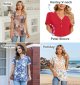 Womens Tunic Tops Button Up T-Shirts Petal Sleeve V-Neck Casual Blouses