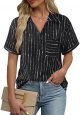 Womne's Casual Button Shirts Summer Dressy Blouses Work Trendy Tops