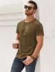 Mens Distressed Shirts Retro Short Sleeve Tee Shirts Casual Button Down Washed T-Shirts for Men