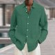 Mens Spring and Summer Fashion Casual Solid Color and Button Long Sleeve Shirt Top Men Cute Summer Tops