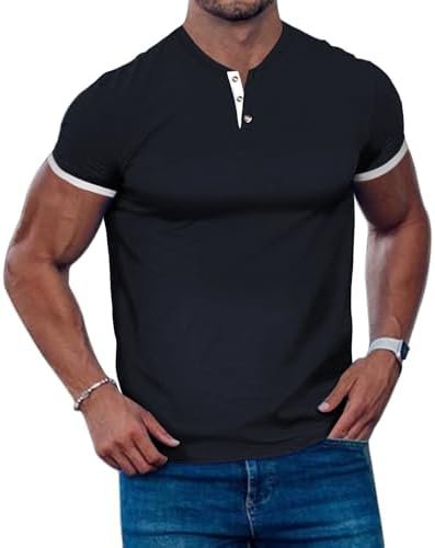 Men's Casual Stretchy Shirts Fitted T Shirt Soft Stylish Tee Tops