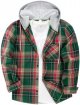 Men's Autumn Fashion and Hooded Checkered Shirt Fuzzy Indoor Slipper